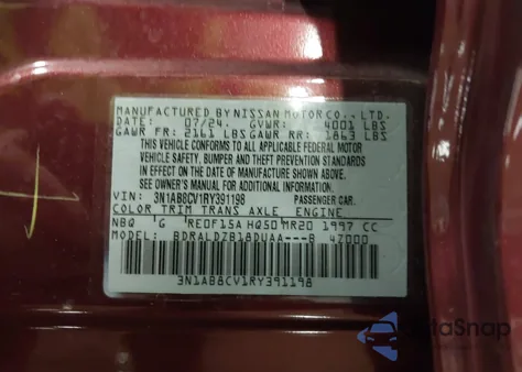 2024 Nissan Sentra Sv Xtronic Cvt from USA, damaged, VIN 3N1AB8CV1RY391198